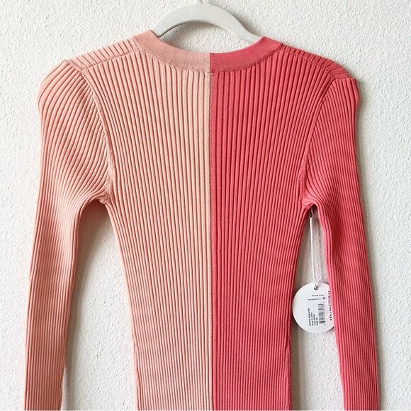 Staud Shoko Colorblock Sweater Dress in Peach Size XS - Picture 7 of 11